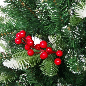Искусственная елка Новогодняя с ягодами, шишками и снегом 1,5м (150см)