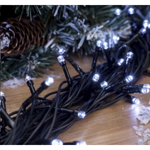Новогодняя светодиодная гирлянда LED 30 метров, холодный белый цвет, (эффект флэш)