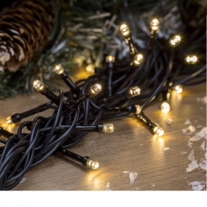 Новогодняя светодиодная гирлянда LED 20 метров, теплый белый цвет, (эффект флэш)